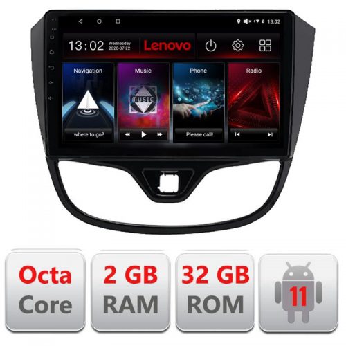 VPX Navigatie dedicata Lenovo Opel Karl 2017- D-karl, Octacore Qualcomm, 2Gb RAM, 32Gb Hdd, 4G, Qled, DSP, Carplay, Bluetooth