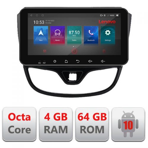 VPX Navigatie dedicata Lenovo Opel Karl 2017- I-karl 4+64, Ecran QLED 10.33″, Octacore, 4Gb RAM, 64Gb Memorie, 4G, 360, DSP, Carplay,Bluetooth