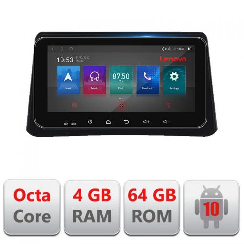 VPX Navigatie dedicata Lenovo Opel Mokka 2012-2016 I-MOKKA1 4+64, Ecran QLED 10.33″, Octacore, 4Gb RAM, 64Gb Memorie, 4G, 360, DSP, Carplay,Bluetooth