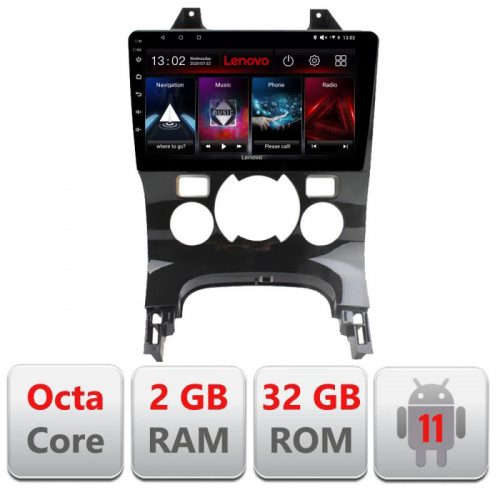 VPX Navigatie dedicata Lenovo Peugeot 3008 D-323, Octacore Qualcomm, 2Gb RAM, 32Gb Hdd, 4G, Qled, DSP, Carplay, Bluetooth