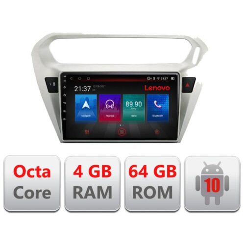 VPX Navigatie dedicata Lenovo Peugeot 301 Citroen C-Elisee E-301, Octacore, 4Gb RAM, 64Gb Hdd, 4G, Qled, 360, DSP, Carplay,Bluetooth