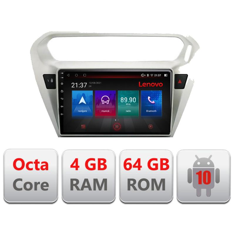 Navigatie dedicata Lenovo Peugeot 301 Citroen C-Elisee E-301, Octacore, 4Gb RAM, 64Gb Hdd, 4G, Qled, 360, DSP, Carplay,Bluetooth