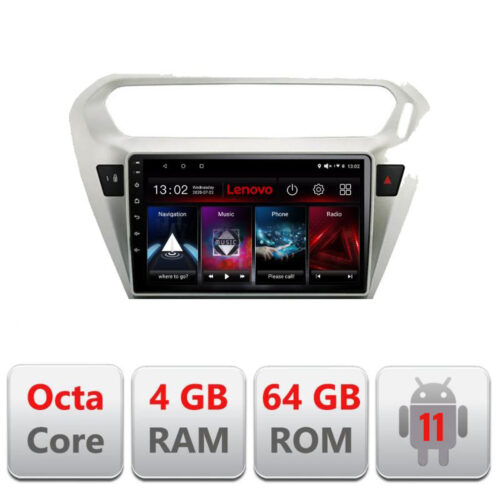 VPX Navigatie dedicata Lenovo Peugeot 301 Citroen C-Elisee L-301, Octacore Qualcomm, 4Gb RAM, 64Gb Hdd, 4G, Qled, DSP, Carplay, Bluetooth