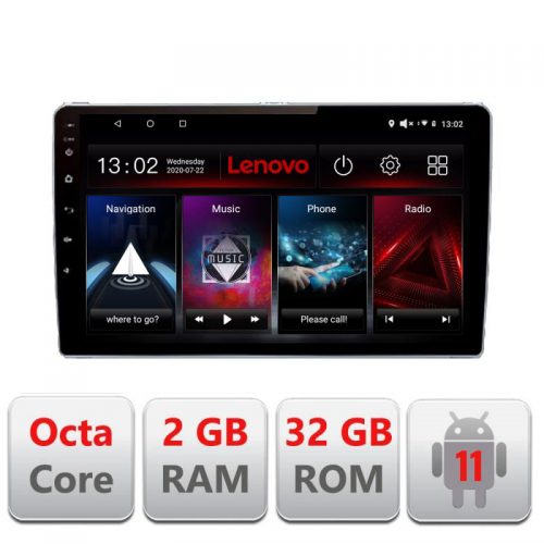 VPX Navigatie dedicata Lenovo Peugeot 307 D-307, Octacore Qualcomm, 2Gb RAM, 32Gb Hdd, 4G, Qled, DSP, Carplay, Bluetooth