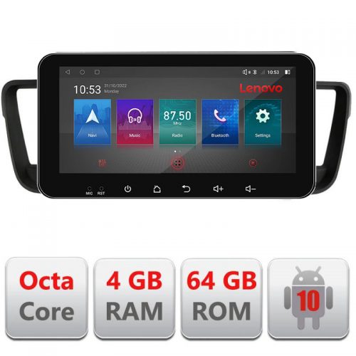 VPX Navigatie dedicata Lenovo Peugeot 508 I-5637 4+64, Ecran QLED 10.33″, Octacore, 4Gb RAM, 64Gb Memorie, 4G, 360, DSP, Carplay,Bluetooth