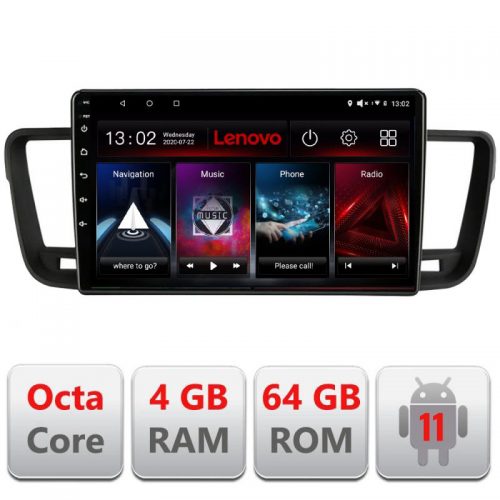 VPX Navigatie dedicata Lenovo Peugeot 508 L-5637, Octacore Qualcomm, 4Gb RAM, 64Gb Hdd, 4G, Qled, DSP, Carplay, Bluetooth