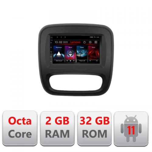 VPX Navigatie dedicata Lenovo Renault Trafic 2014-2017 D-rt09, Octacore Qualcomm, 2Gb RAM, 32Gb Hdd, 4G, Qled, DSP, Carplay, Bluetooth
