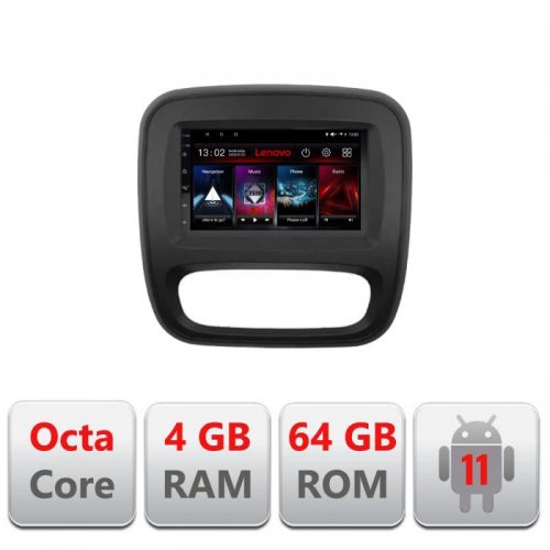 VPX Navigatie dedicata Lenovo Renault Trafic 2014-2017 L-rt09, Octacore Qualcomm, 4Gb RAM, 64Gb Hdd, 4G, Qled, DSP, Carplay, Bluetooth