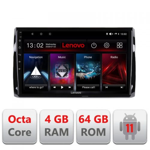 VPX Navigatie dedicata Lenovo Skoda Kodiaq L-KODIAQ, Octacore Qualcomm, 4Gb RAM, 64Gb Hdd, 4G, Qled, DSP, Carplay, Bluetooth