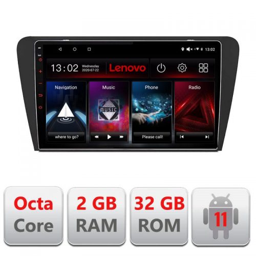 VPX Navigatie dedicata Lenovo Skoda Octavia 2014-2020 D-279, Octacore Qualcomm, 2Gb RAM, 32Gb Hdd, 4G, Qled, DSP, Carplay, Bluetooth