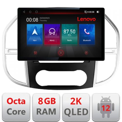 VPX Navigatie dedicata Mercedes Vito w447 2016- Lenovo ecran 13″ 2K 8+128 Android Waze USB Navigatie 4G 360 Toslink Youtube Radio KIT-w447+EDT-E513-PRO