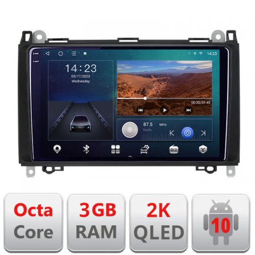 VPX Navigatie dedicata Mercedes VW B-068 Android Ecran 2K QLED octa core 3+32 carplay android auto KIT-068+-E309V3-2K