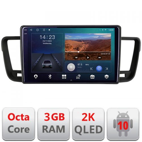 VPX Navigatie dedicata Peugeot 508 B-5637 Android Ecran 2K QLED octa core 3+32 carplay android auto KIT-5637+-E309V3-2K