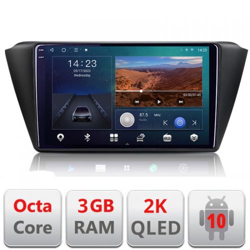 VPX Navigatie dedicata Skoda Fabia 2015- B-541 Android Ecran 2K QLED octa core 3+32 carplay android auto KIT-541+-E309V3-2K