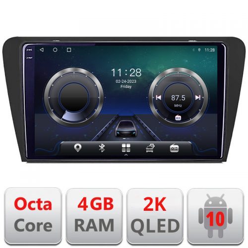 VPX Navigatie dedicata Skoda Octavia 2014-2020 Manual C-279 Android Octa Core Ecran 2K QLED GPS 4G 4+32GB 360 KIT-279+-E410-2K