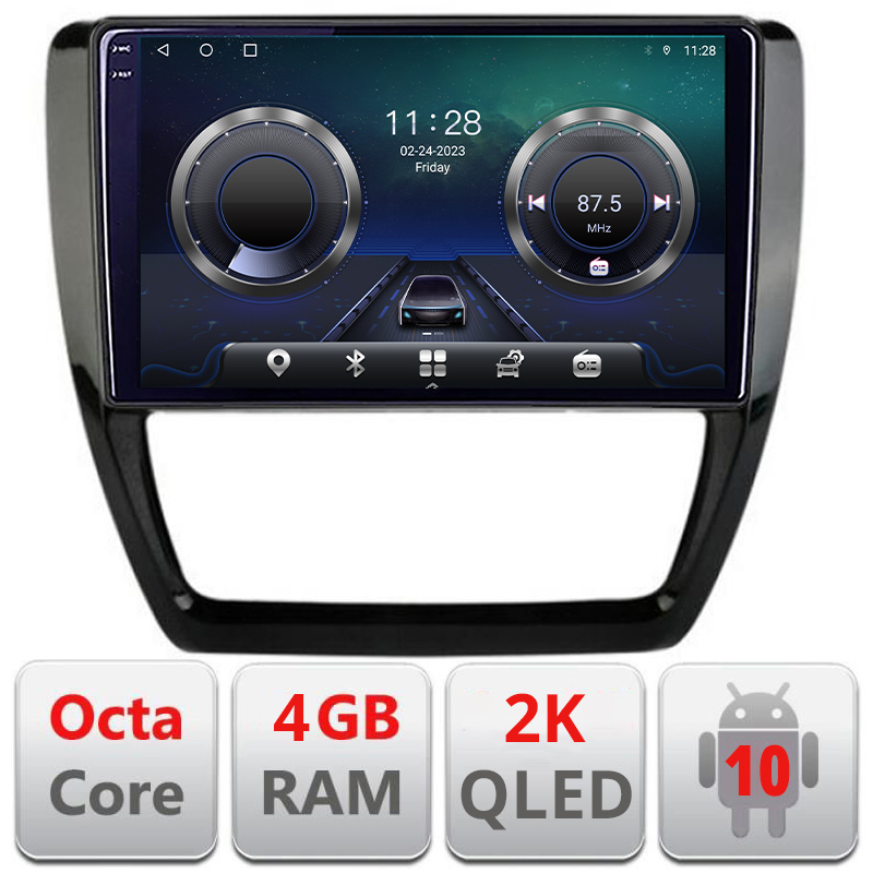 Navigatie dedicata VW Jetta 2011-2018 C-JETTA-15 Android Octa Core Ecran 2K QLED GPS 4G 4+32GB 360 KIT-JETTA-15+-E410-2K