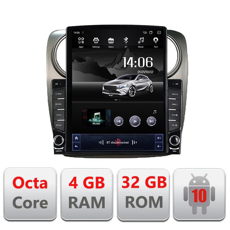 G-dokker Navigatie dedicataDacia Dokker Android radio bluetooth internet DSP 8Core 4GB ram tesla style 9.7"