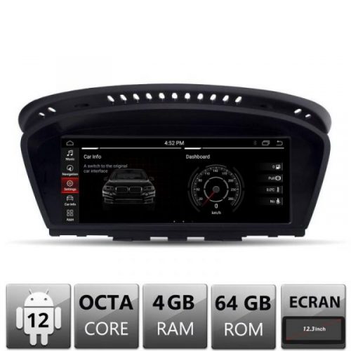 VPX Navigatie dedicata BMW Seria 3 E90 2006-2012 cu ecran CIC Android ecran 12.3″ 4+64 4G BT