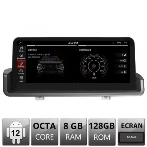 VPX Navigatie dedicata BMW Seria 3 E90 2006-2012 fara ecran de fabrica Android ecran 12.3″ 8+128 4G BT