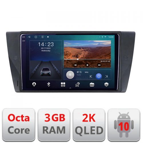 VPX Navigatie dedicata BMW Seria 3 E90 B-095 Android Ecran 2K QLED octa core 3+32 carplay android auto KIT-095+EDT-E309V3-2K