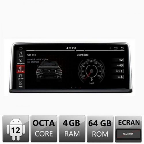 VPX Navigatie dedicata BMW X5 X6 E70 E71 2009-2012 cu ecran CIC Android ecran 10.25″ 4+64 4G BT