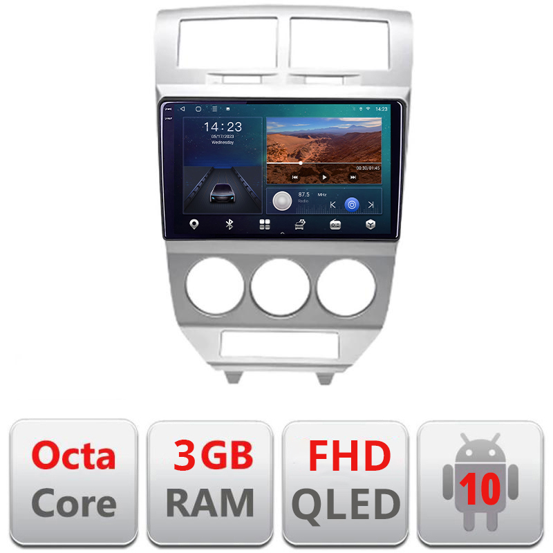 Navigatie dedicata Dodge Caliber 2006-2010 B-caliber-06 Android Ecran QLED octa core 3+32 carplay android auto KIT-caliber-06+EDT-E310V3