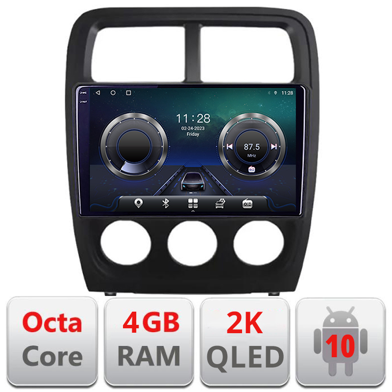 Navigatie dedicata Dodge Caliber 2010-2012 C-caliber Android Octa Core Ecran 2K QLED GPS 4G 4+32GB 360 KIT-caliber+EDT-E409-2K