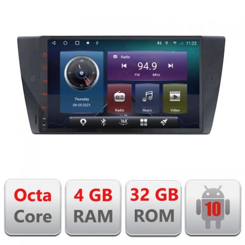 VPX Navigatie dedicata Edonav BMW Seria 3 E90 C-095,QLED,Octacore,4 Gb RAM,32 Gb Hdd,360,4G,DSP,GPS,Bluetooth