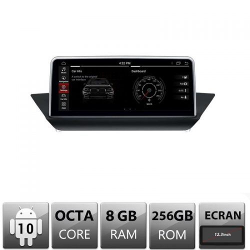 VPX Navigatie dedicata Edonav BMW X1 E84 fara ecran de fabrica E84-V3 ecran 12.3″ Android Gps Internet Bluetooth USB Video Qualcomm 8