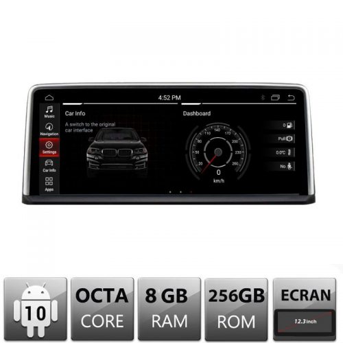 VPX Navigatie dedicata Edonav BMW X5 CIC X5-CIC-V3 ecran 12.3″ Android Gps Internet Bluetooth USB Video Qualcomm 8 GB + 256 GB