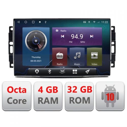 VPX Navigatie dedicata Edonav CHRYSLER Jeep Manual C-202,QLED,Octacore,4 Gb RAM,32 Gb Hdd,360,4G,DSP,GPS,Bluetooth