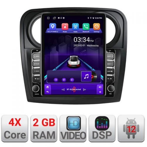 VPX Navigatie dedicata Edonav Dacia Sandero Logan 2012-2020 K-sandero ecran Tesla 9.7″ QLED,2Gb RAM,32Gb Hdd,DSP,GPS,Bluetooth