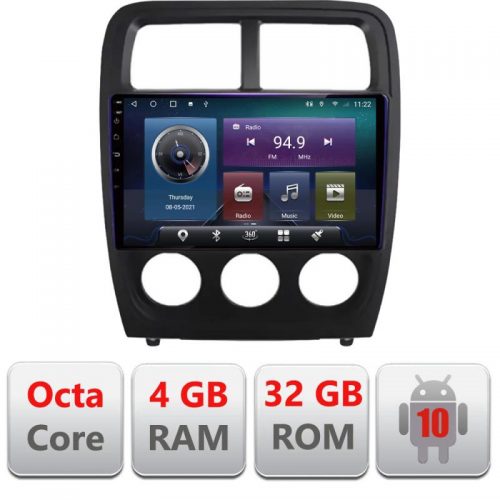 VPX Navigatie dedicata Edonav Dodge Caliber 2010-2012 C-caliber,QLED,Octacore,4 Gb RAM,32 Gb Hdd,360,4G,DSP,GPS,Bluetooth