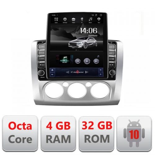 VPX Navigatie dedicata Edonav Ford Focus clima manuala G-140-manual ecran Tesla 9.7″ QLED,Octacore,4Gb RAM,32Gb Hdd,4G,Qled,360,DSP,GPS,Carplay