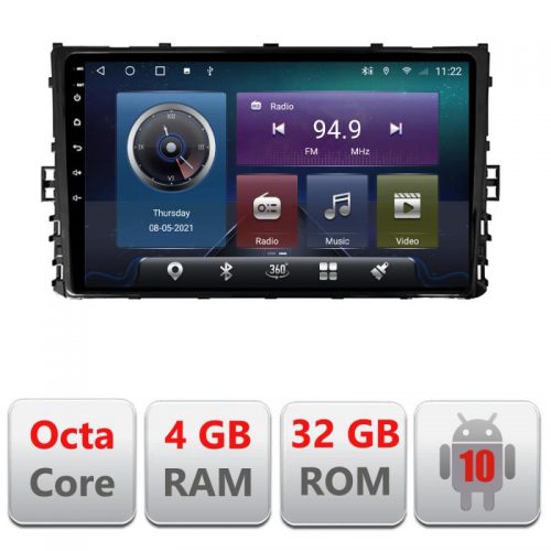 VPX Navigatie dedicata Edonav grupul VW C-933,QLED,Octacore,4 Gb RAM,32 Gb Hdd,360,4G,DSP,GPS,Bluetooth
