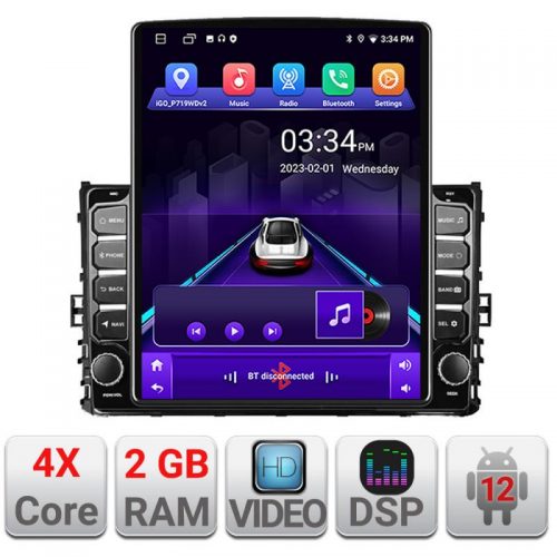 VPX Navigatie dedicata Edonav grupul VW K-933 ecran Tesla 9.7″ QLED,2Gb RAM,32Gb Hdd,DSP,GPS,Bluetooth