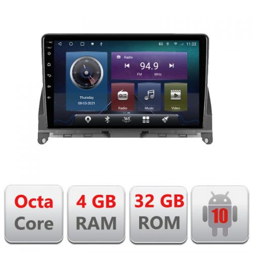 VPX Navigatie dedicata Edonav Mercedes W204 2008-2012 C-W204,QLED,Octacore,4 Gb RAM,32 Gb Hdd,360,4G,DSP,GPS,Bluetooth
