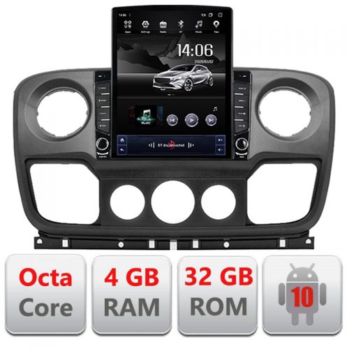 VPX Navigatie dedicata Edonav Opel Movano, Renault Master 2010-2021 Android radio gps internet Lenovo Octa Core 4+64GB 9.7″ tip Tesla LTE