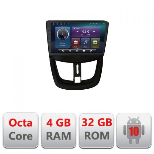 VPX Navigatie dedicata Edonav Peugeot 207 C-PE01,QLED,Octacore,4 Gb RAM,32 Gb Hdd,360,4G,DSP,GPS,Bluetooth