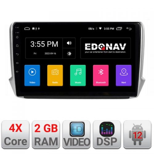 VPX Navigatie dedicata Edonav Peugeot 208/2008 A-PSA Ecran Qled,2Gb Ram,32Gb Hdd,USB,Bluetooth,Wifi