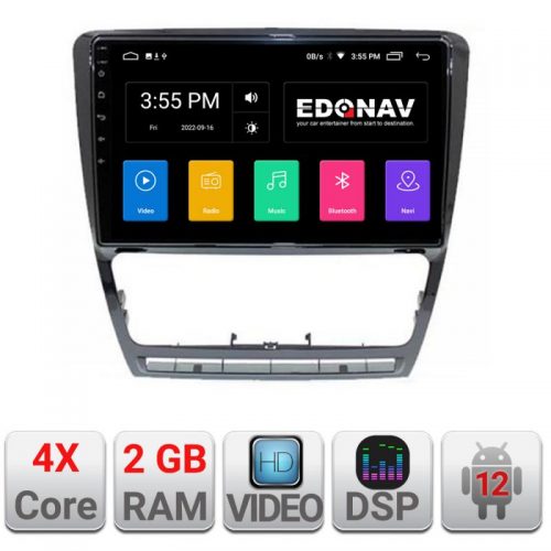 VPX Navigatie dedicata Edonav Skoda Octavia 2 2005-2013 A-005 Ecran Qled,2Gb Ram,32Gb Hdd,USB,Bluetooth,Wifi