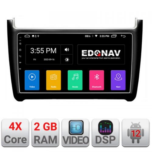 VPX Navigatie dedicata Edonav VW Polo 2014- A-655 Ecran Qled,2Gb Ram,32Gb Hdd,USB,Bluetooth,Wifi