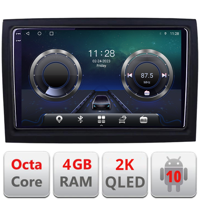 Navigatie dedicata Fiat ducato 2006- C-ducato Android Octa Core Ecran 2K QLED GPS 4G 4+32GB 360 KIT-ducato+EDT-E409-2K
