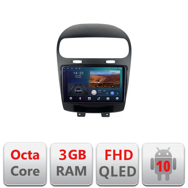 Navigatie dedicata Fiat Freemont Dodge Journey 2012-2019 Android Ecran QLED octa core 3+32 carplay android auto KIT-freemont+EDT-E309V3