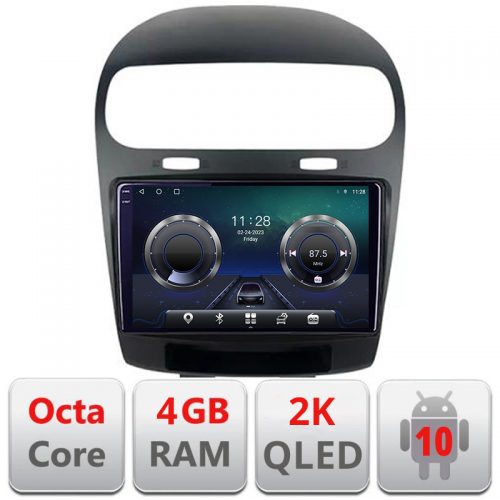 VPX Navigatie dedicata Fiat Freemont Dodge Journey 2012-2019 Android Octa Core Ecran 2K QLED GPS 4G 4+32GB 360 KIT-freemont+EDT-E409-2K