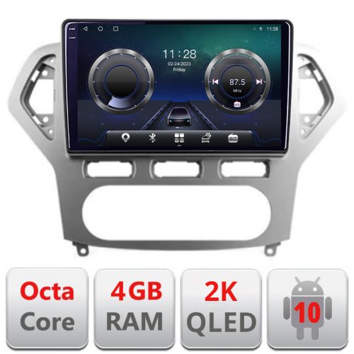 VPX Navigatie dedicata Ford Mondeo 2006-2010 C-MONDEO-AC Android Octa Core Ecran 2K QLED GPS 4G 4+32GB 360 KIT-MONDEO-AC+EDT-E410-2K