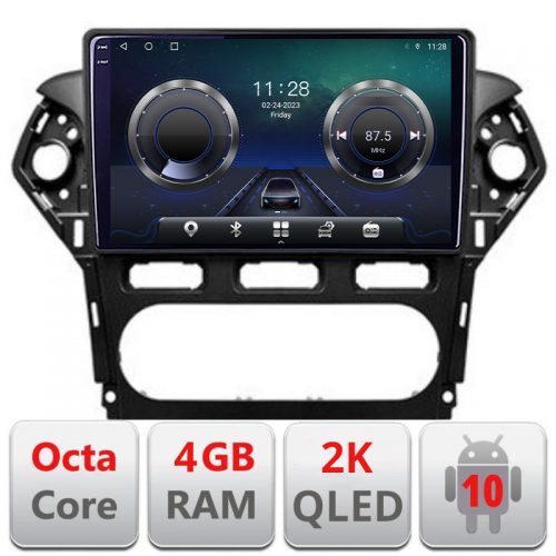VPX Navigatie dedicata Ford Mondeo 2010-2014 C-MONDEO-CLIMA Android Octa Core Ecran 2K QLED GPS 4G 4+32GB 360 KIT-MONDEO-CLIMA+EDT-E410-2K