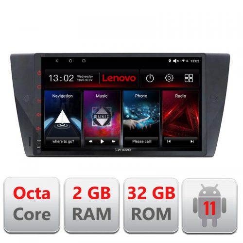 VPX Navigatie dedicata Lenovo BMW Seria 3 E90 D-095, Octacore Qualcomm, 2Gb RAM, 32Gb Hdd, 4G, Qled, DSP, Carplay, Bluetooth