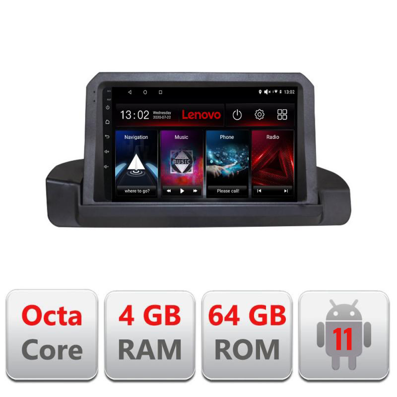Navigatie dedicata Lenovo BMW Seria 3 E90 fara ecran de fabrica , Octacore Qualcomm, 4Gb RAM, 64Gb Hdd, 4G, Qled, DSP, Carplay, Bluetooth