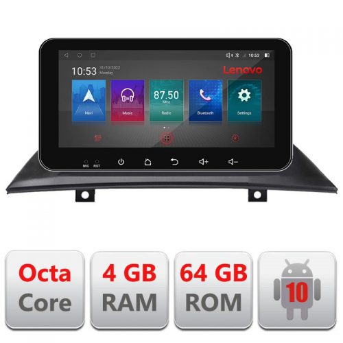 VPX Navigatie dedicata Lenovo BMW X3 2004-2012 I-083 4+64, Ecran QLED 10.33″, Octacore, 4Gb RAM, 64Gb Memorie, 4G, 360, DSP, Carplay,Bluetooth